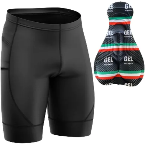 Bermuda de ciclismo masculina com forro de gel