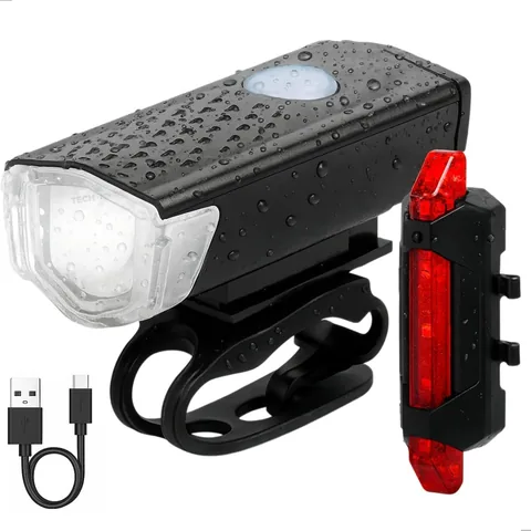 Kit farol e lanterna traseira recarregáveis